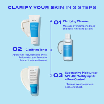 Murad | Superactive Moisturiser SPF 40: Mattifying Oil + Pore Control