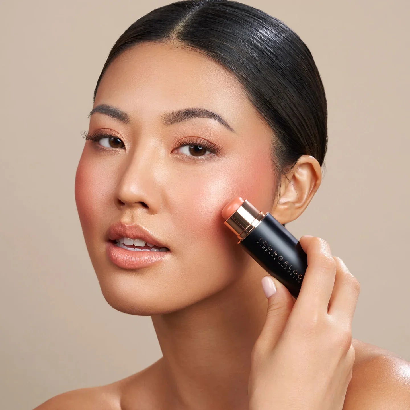 Youngblood | VividLuxe Crème Blush Stick Bellini – Muted Peach